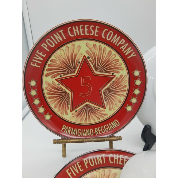 Pottery Barn Dining Pottery Barn Vintage Label Cheese Stoneware Appetizercheese Plates Set